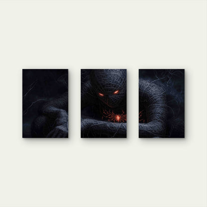 3pcs Dark Masked Hero Symbiote Metal Print Ready to Hang Art