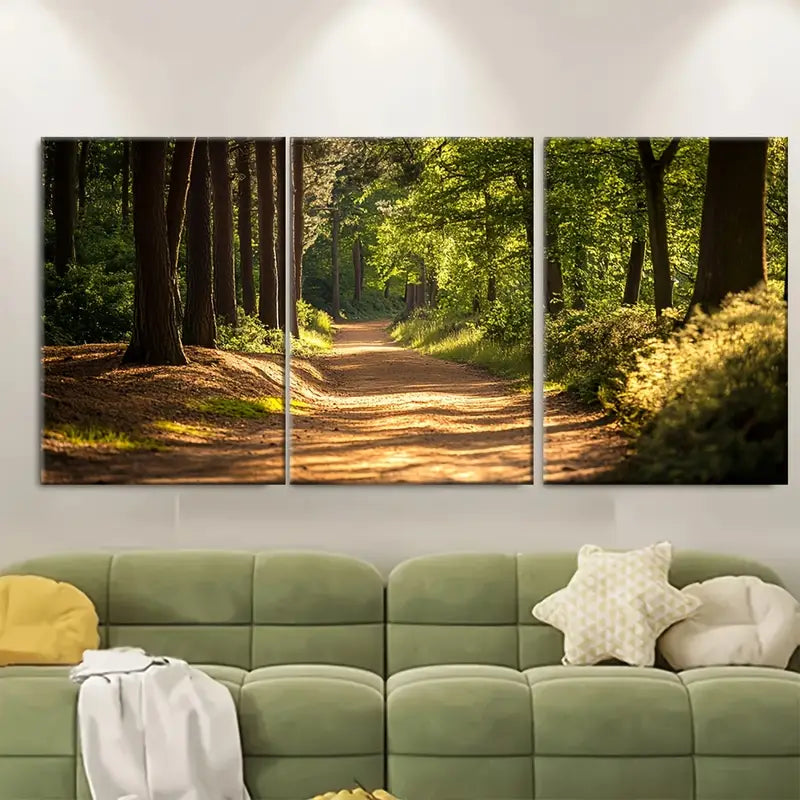 3pcs Chicksands Biking Wrest Park Wall Art Set Canvas Framed 50x70cm - High Quality Print 100% Australian Made Wall Canvas Ready to Hang - Bella Home Decor