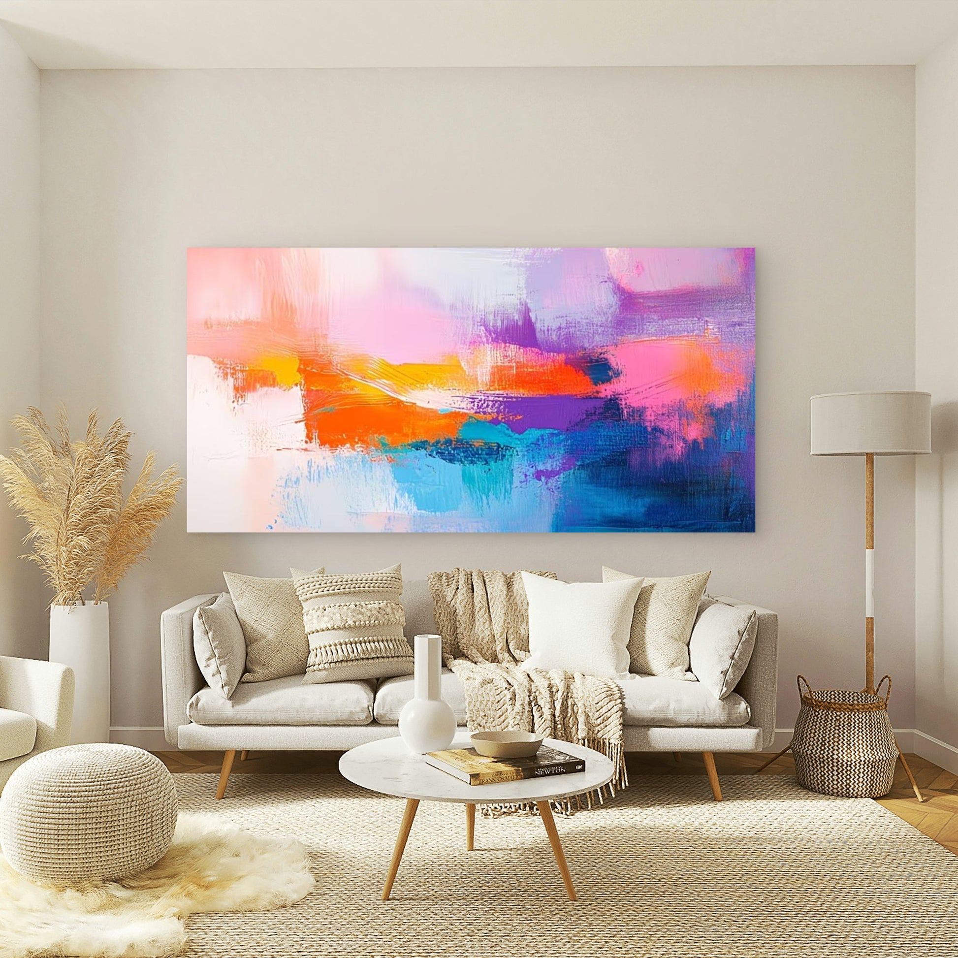 Abstract Colorful Modern Wall Art Canvas Office Home Room Framed 120x60cm - Bella Home Decor