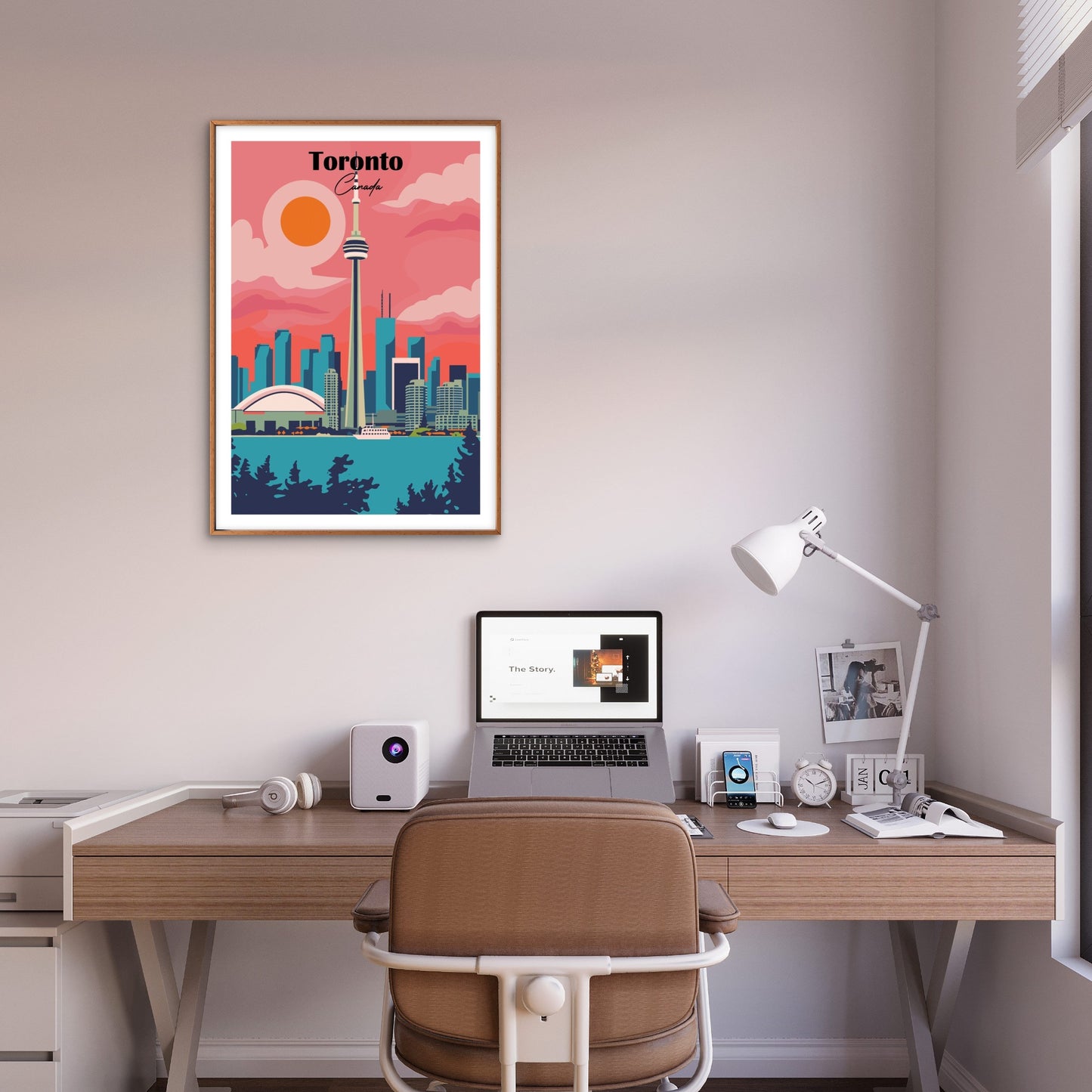 Toronto Canada City Skyline Minimalist Travel Poster Print Wall Art