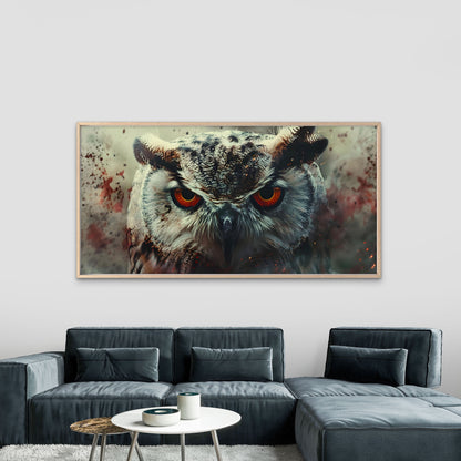 Fierce Orange Eyes Stare Wall Art Canvas Office Home Room Framed 120x60cm
