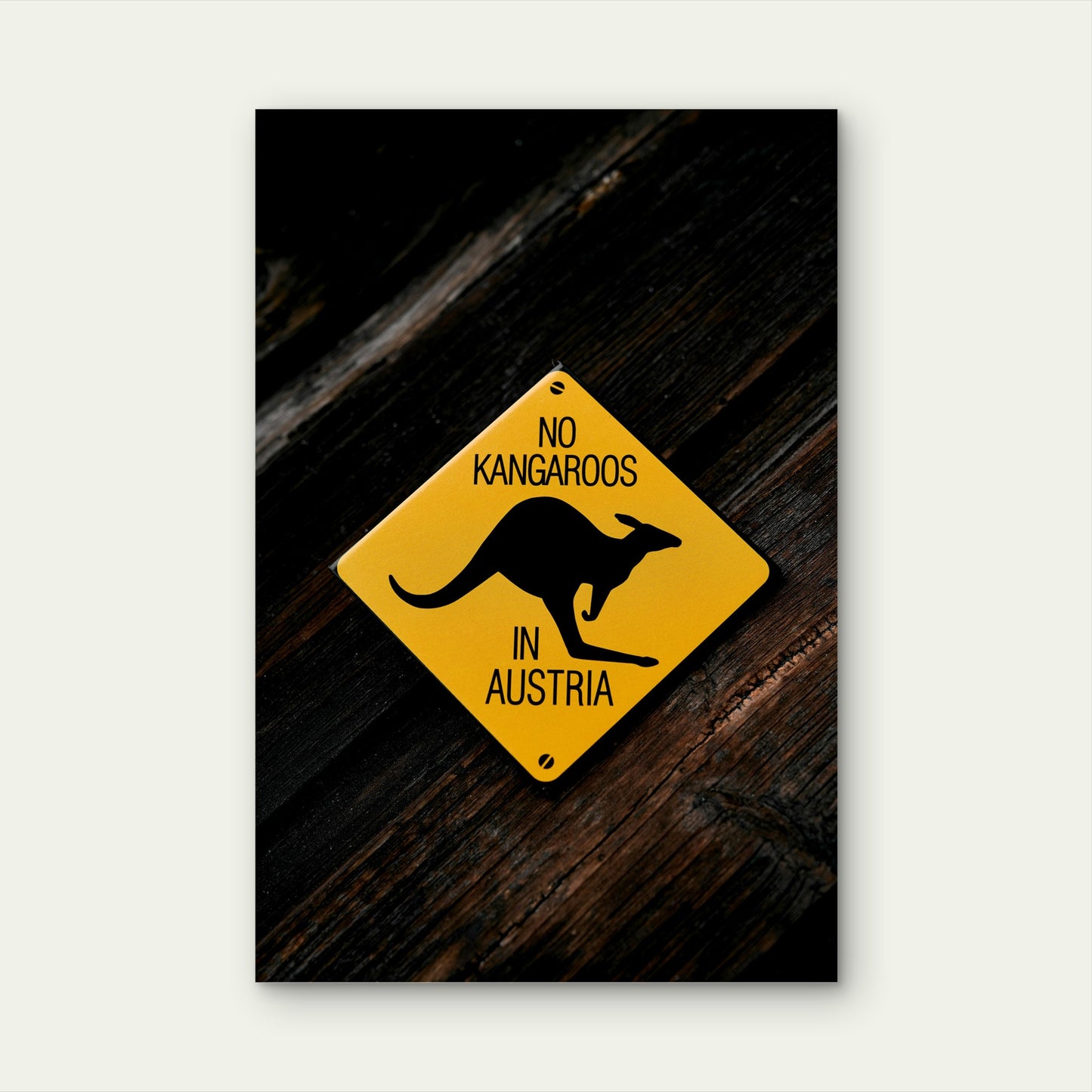No Kangaroos In Austria Funny Road Sign Australia 40x60cm Metal Print Ready