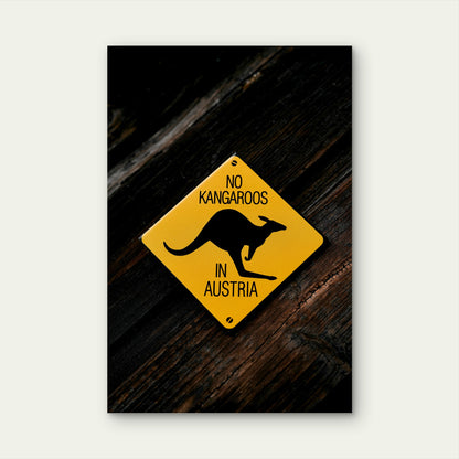No Kangaroos In Austria Funny Road Sign Australia 40x60cm Metal Print Ready