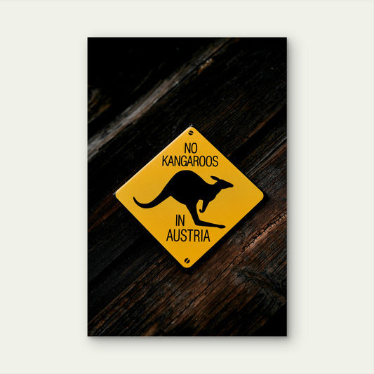No Kangaroos In Austria Funny Road Sign Australia 40x60cm Metal Print Ready