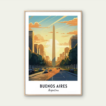 Buenos Aires Argentina Cityscape Travel Poster Print Wall Art