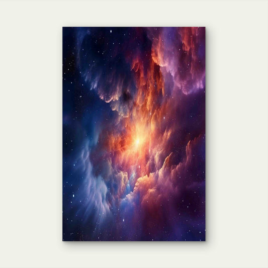 Cosmic Birth Amidst Starry Dust 40x60cm Metal Print Ready to Hang