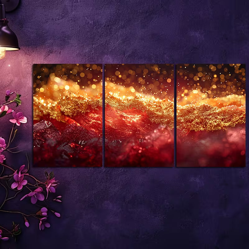 3pcs Luxurious Abstract Galaxy Wall Art Set Canvas Framed 50x70cm - High Quality Print 100% Australian Made Wall Canvas Ready to Hang