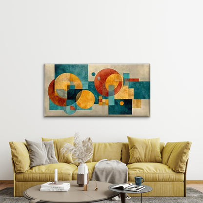 Geometric Abstract Wall Art Canvas Office Home Room Framed 120x60cm - Bella Home Decor
