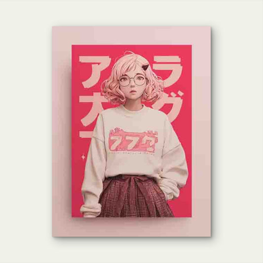 HI Typography Pink Red Preppy 60x90cm Metal Print Ready to Hang