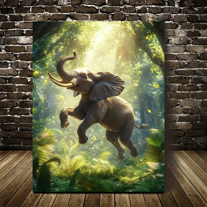 Vibrant Forest Scene with Sunlight Filtering 40x60cm Metal Print Ready to Hang - Bella Home Decor