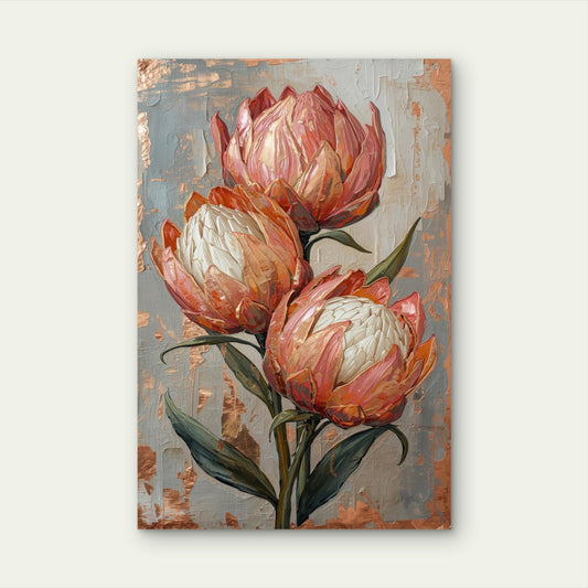 Pink King Protea Australian Native 40x60cm Metal Print Ready to Hang