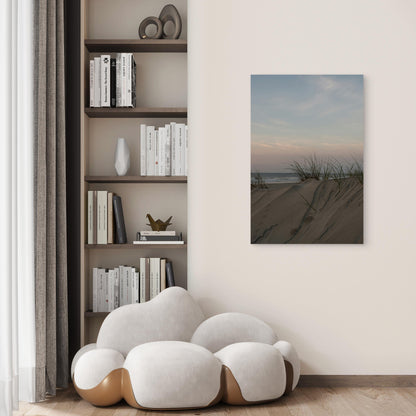 Serene Coastal Sand Dunes at Sunset 60x90cm Metal Print Ready to Hang