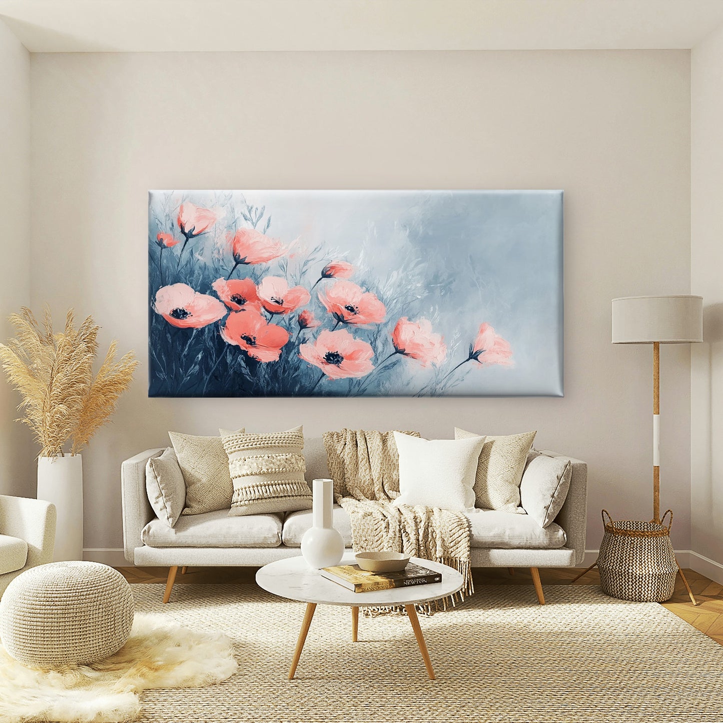 Branches Soft Hues Abstract Wall Art Canvas Office Home Room Framed 120x60cm