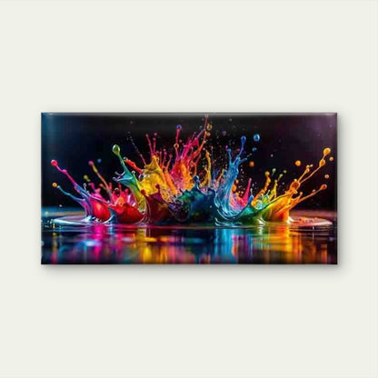 Abstract Design Paint Splash Wall Art Canvas Office Home Room Framed 120x60cm - Bella Home Decor