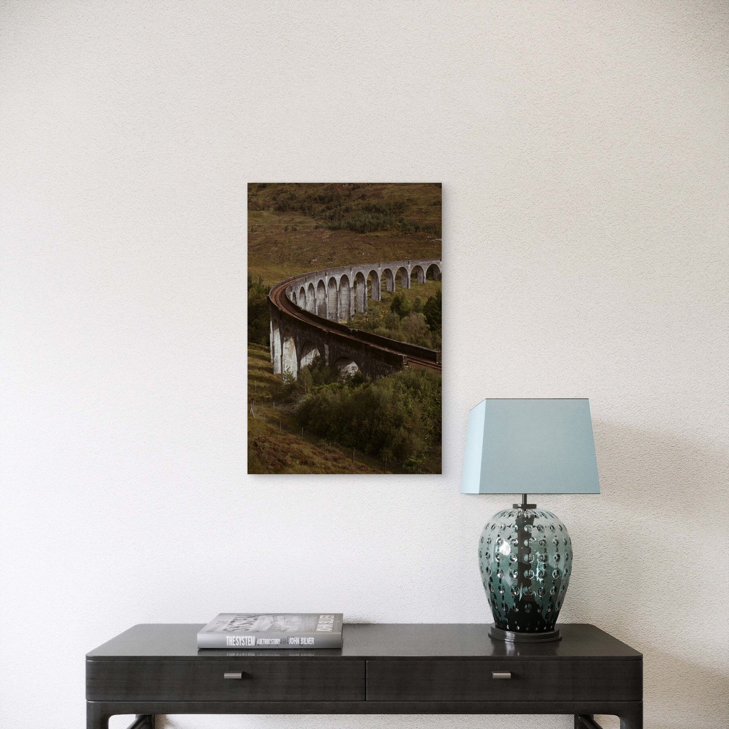 Iconic Glenfinnan Viaduct In Scenic Highlands 60x90cm Metal Print Ready to Hang