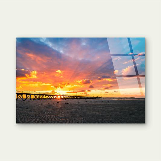 Famous Seaford Jetty Twilight Scene Acrylic Glass Printing Wall Art Australian Made Quality