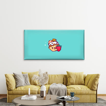 Cute Dessert Frosted Cupcake Wall Art Canvas Office Home Room Framed 120x60cm