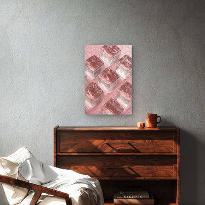 Pink Ice Cubes 60x90cm Metal Print Ready to Hang