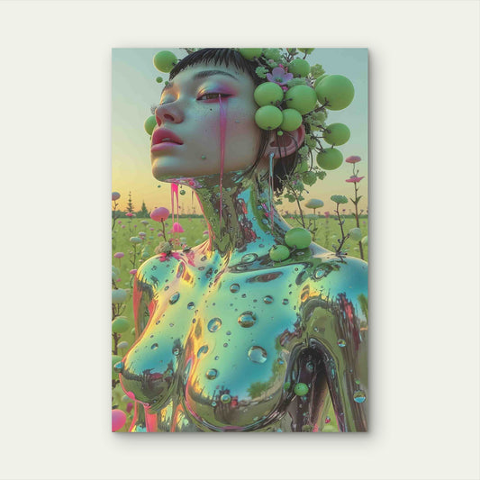 Metallic Bloom In The Morning Mist 60x90cm Metal Print Ready to Hang