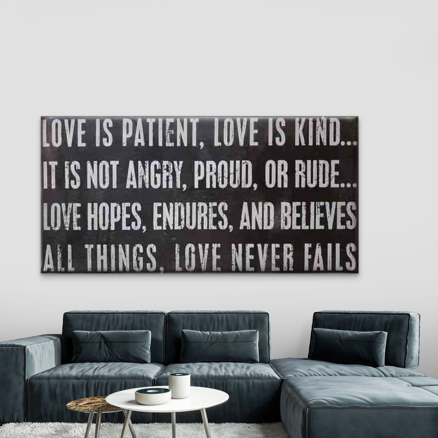 Love is Hopeful Wall Art Canvas Office Home Room Framed 120x60cm