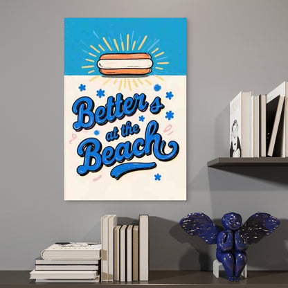Beach - Themed Abstract Art Style 60x90cm Metal Print Ready to Hang - Bella Home Decor