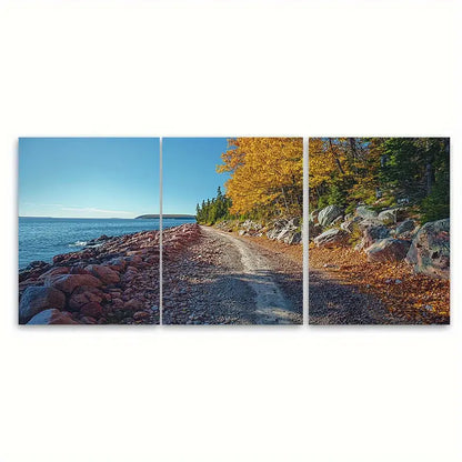 3pcs Acadia National Park Scenic Landscape Wall Art Set Canvas Framed 60x90cm - High Quality Print 100% Australian Made Wall Canvas Ready to Hang - Bella Home Decor