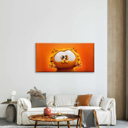 Cute Animated Ginger Kitten Wall Art Canvas Office Home Room Framed 120x60cm