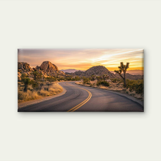 Sunsets On Desert Roads Wall Art Canvas Office Home Room Framed 120x60cm