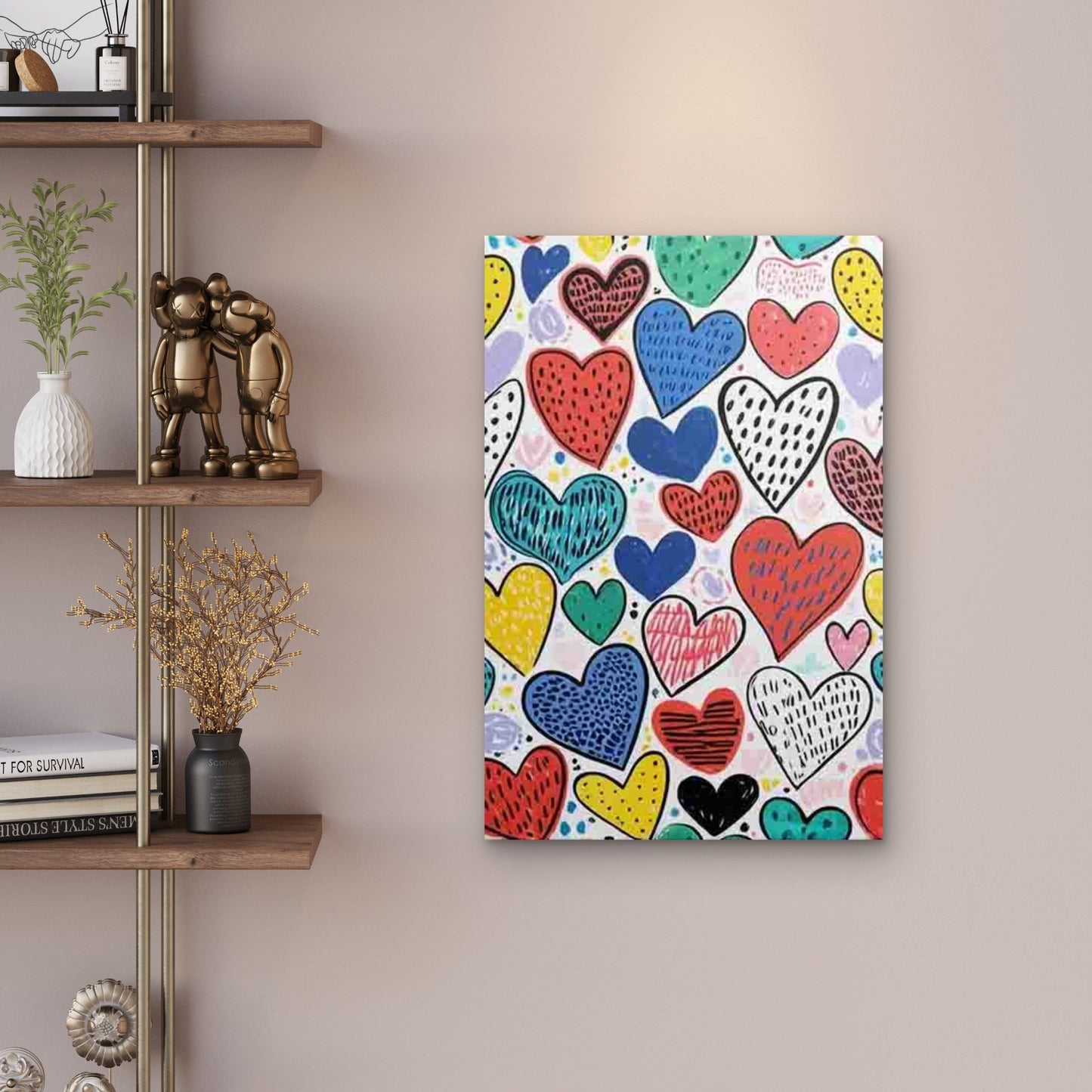 Colorful Heart World Metal Print Ready to Hang