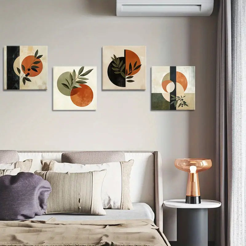 4pcs Chinese Style Room Aesthetic   Wall Art Canvas Framed