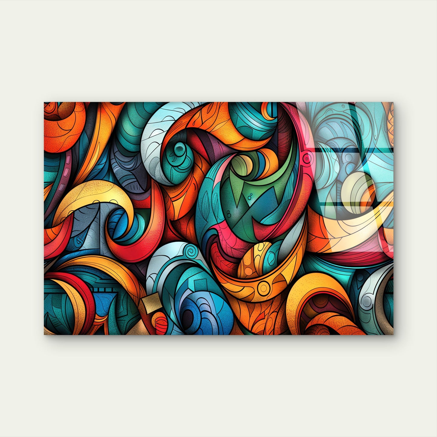 Colorful Psychedelic Swirls Acrylic Glass Printing Wall Art Australian Made Quality