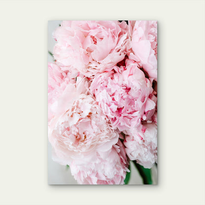 Pink Peonies Bouquet Shabby Chic Flower 40x60cm Metal Print Ready to Hang