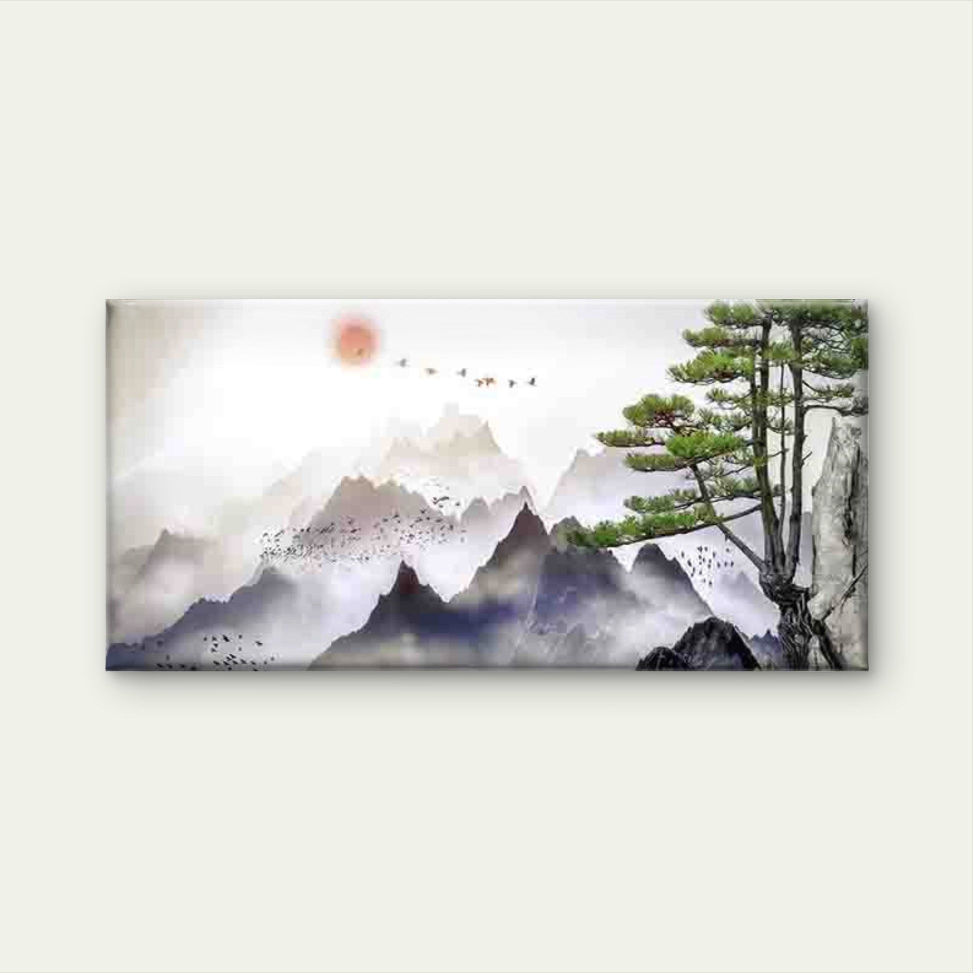 Asian Style Natural Scene Wall Art Canvas Office Home Room Framed 120x60cm - Bella Home Decor