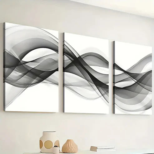 3pcs Modern Style Abstract Simple Light Luxury Line Art Wall Art Set Canvas Unframed - High Quality Print 100% Australian Made Wall Canvas