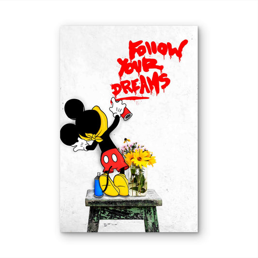Follow Your Dreams Street Graffiti Pop Art 40x60cm Metal Print Ready to Hang