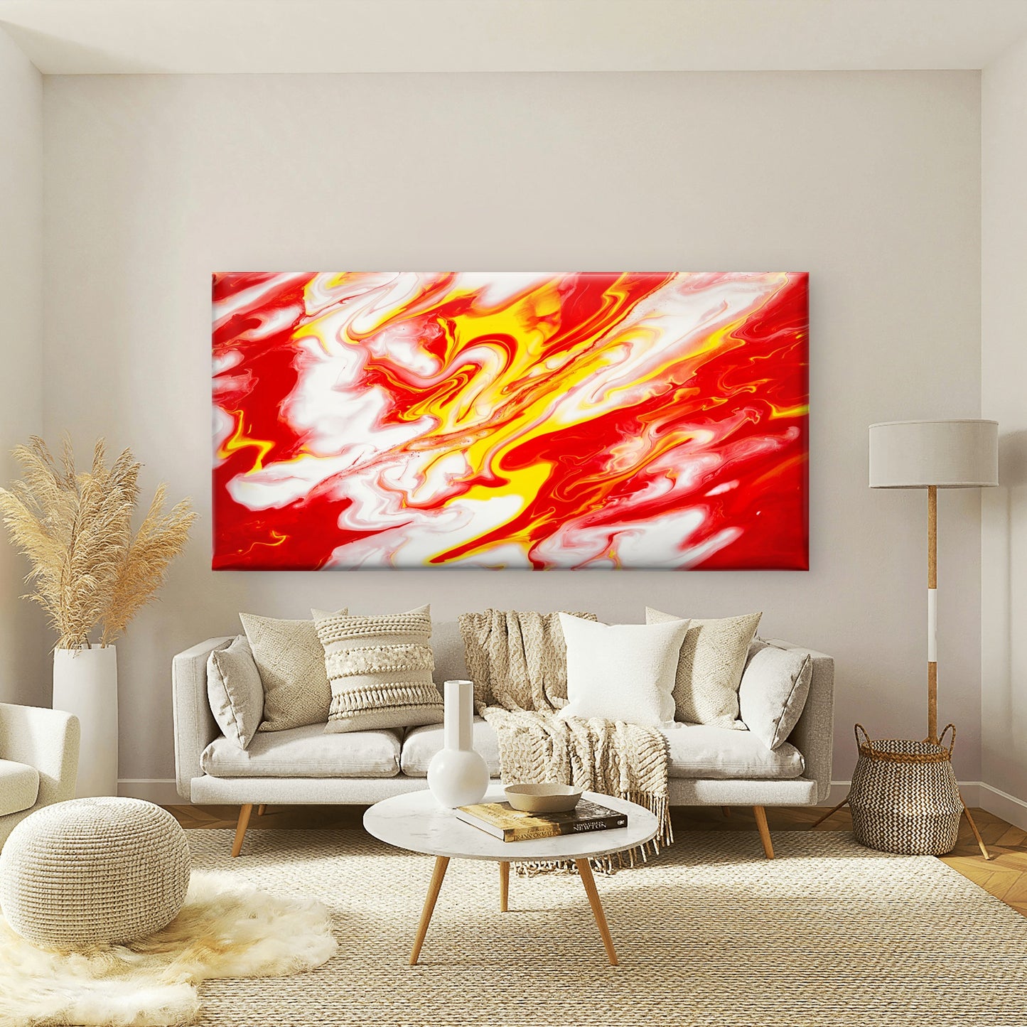 Fiery Liquid Marble Art Wall Art Canvas Office Home Room Framed 120x60cm