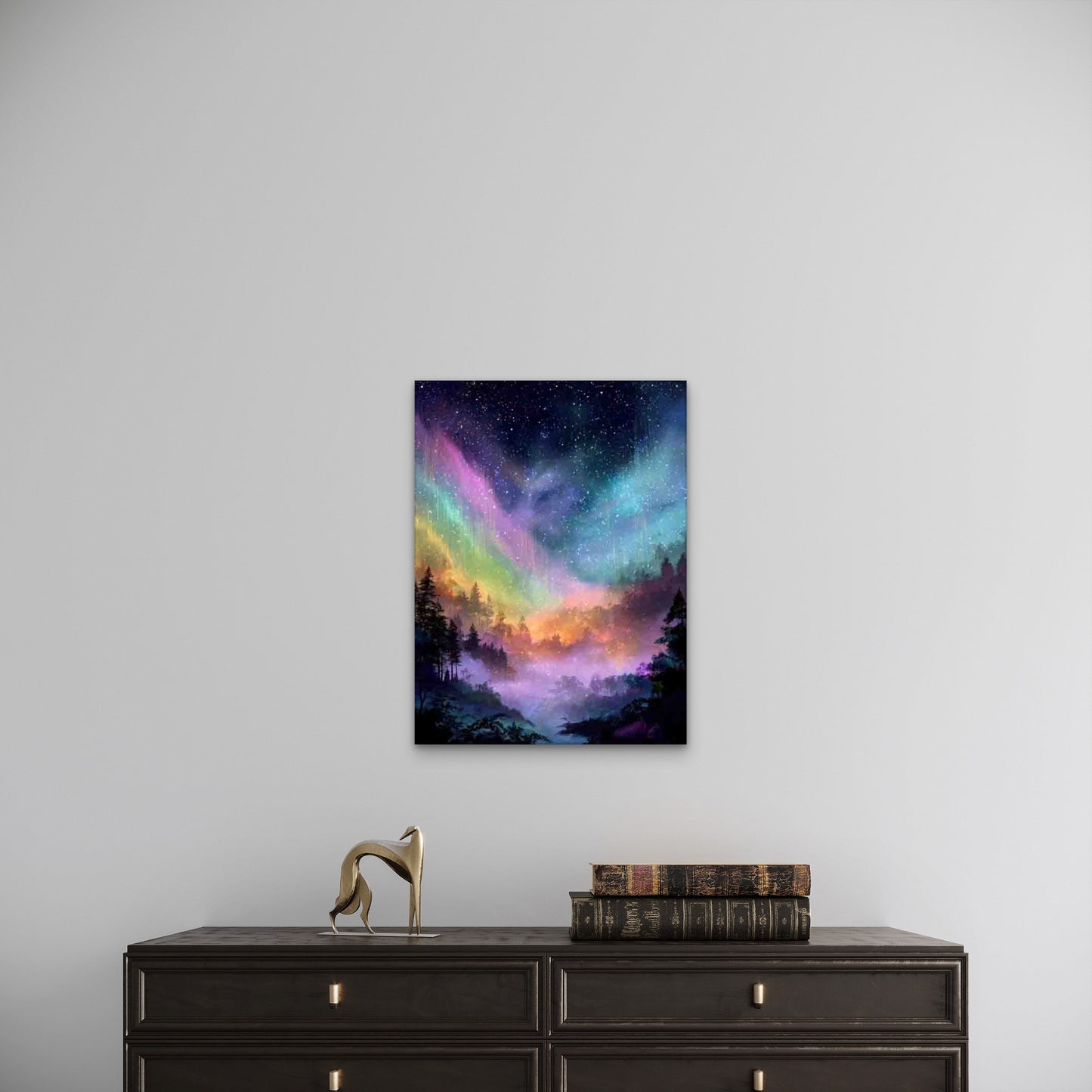 Mystical Rainbow Night 60x90cm Metal Print Ready to Hang