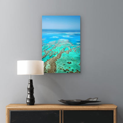 Great Barrier Reef Aerial Marine Seascape 40x60cm Metal Print Ready to Hang
