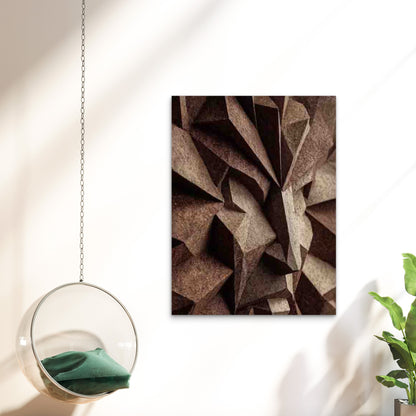 Abstract Design in Brown Tones 40x60cm Metal Print Ready to Hang - Bella Home Decor