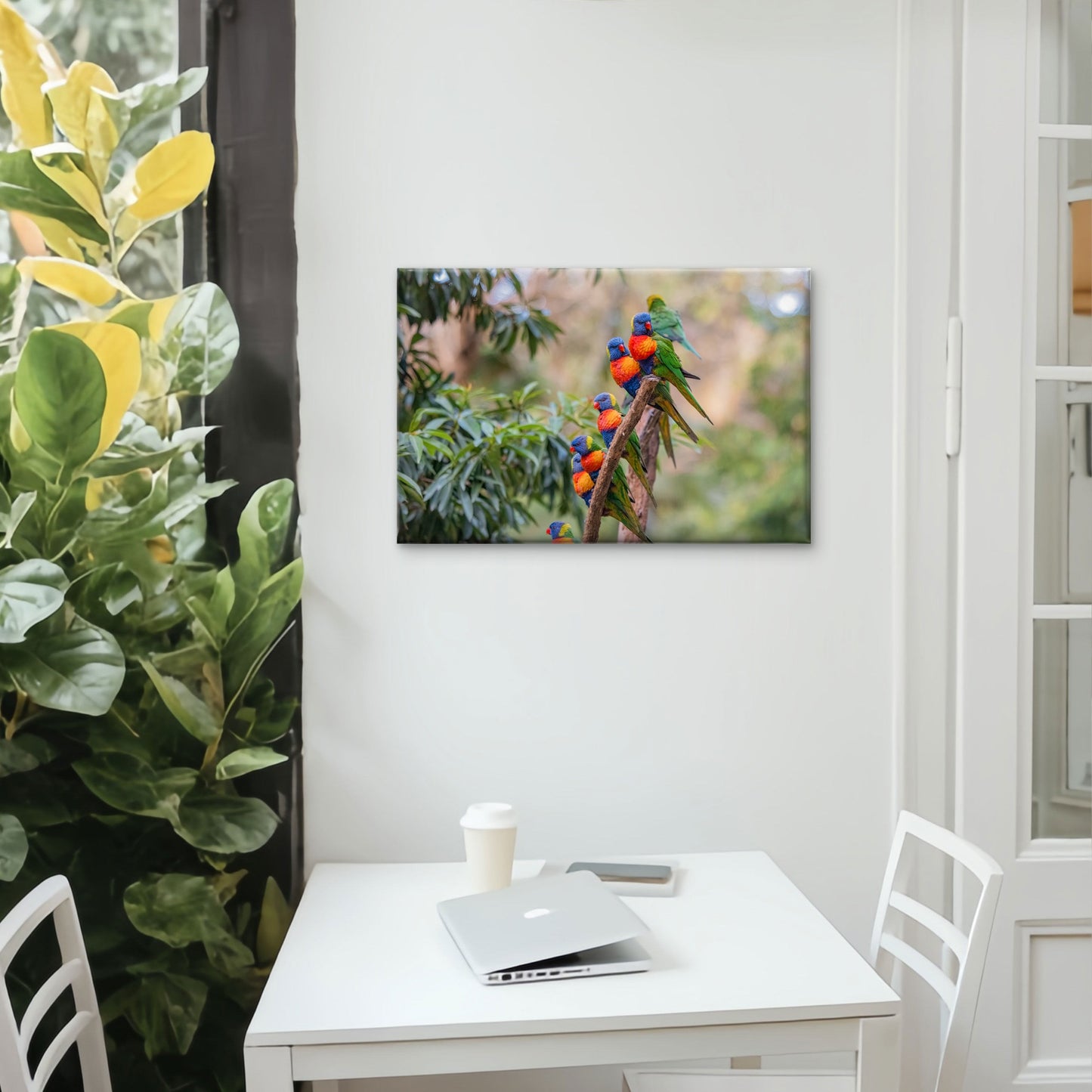 Major Environmental Rainbow Lorikeet Gathering Wild Tree Branch Australia  Wall Art Decor 100% Australian Made