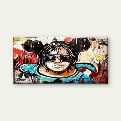 Abstract Girl Girl Street Art Wall Art Canvas Office Home Room Framed 120x60cm