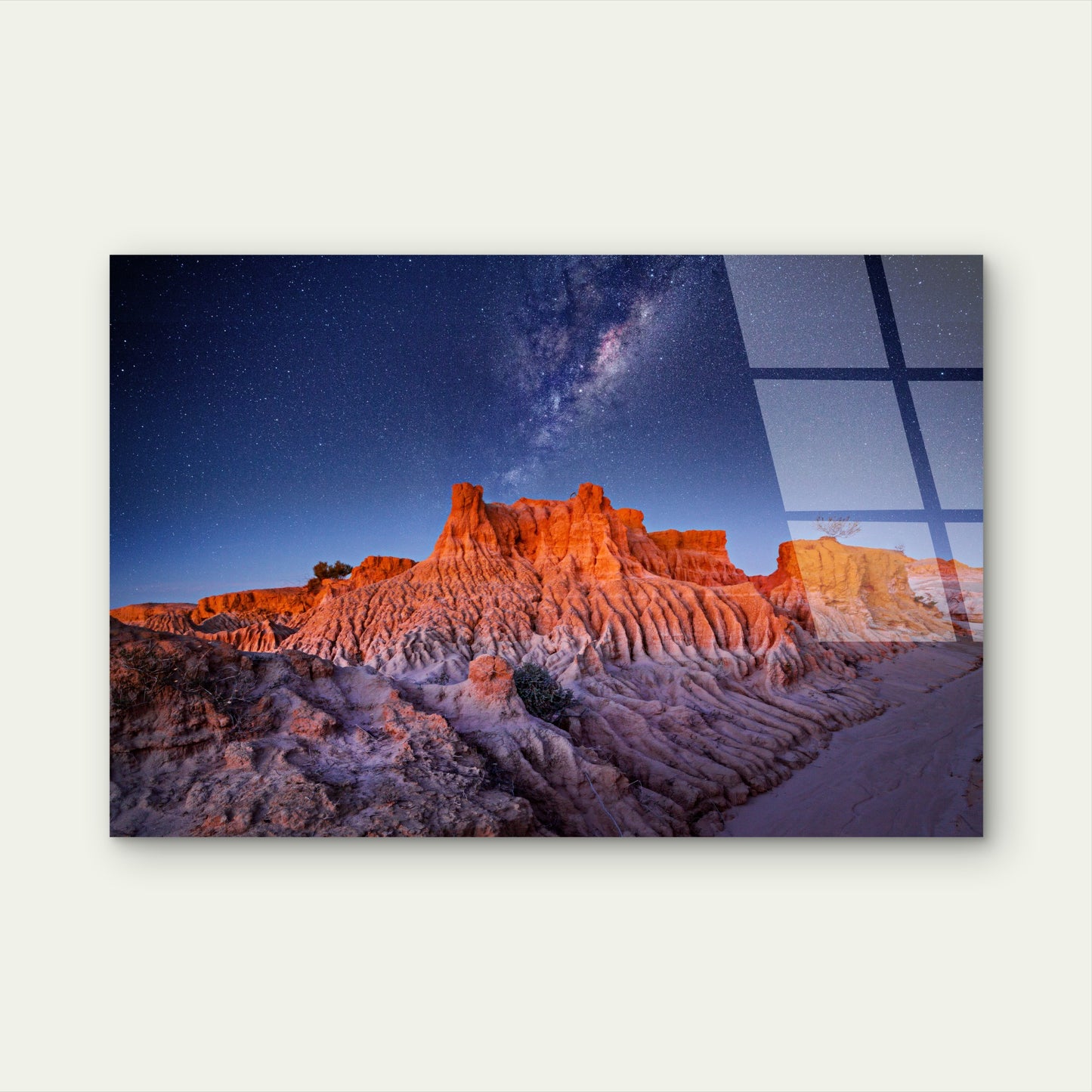 Mungo National Park Milky Way Night   Acrylic Glass Printing Wall Art Australian Made Quality