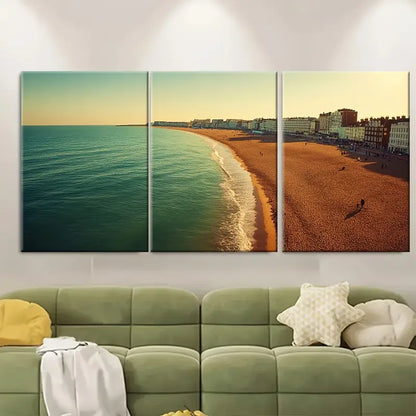 3pcs Brighton Coastal Prints Metal Print Ready to Hang Art - Bella Home Decor