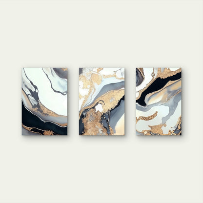 3pcs Modern Abstract Marble Fluid Luxe Design    Wall Art Set Canvas Framed 40x60cm - High Quality Print 100% Australian Made Wall Canvas Ready to Hang