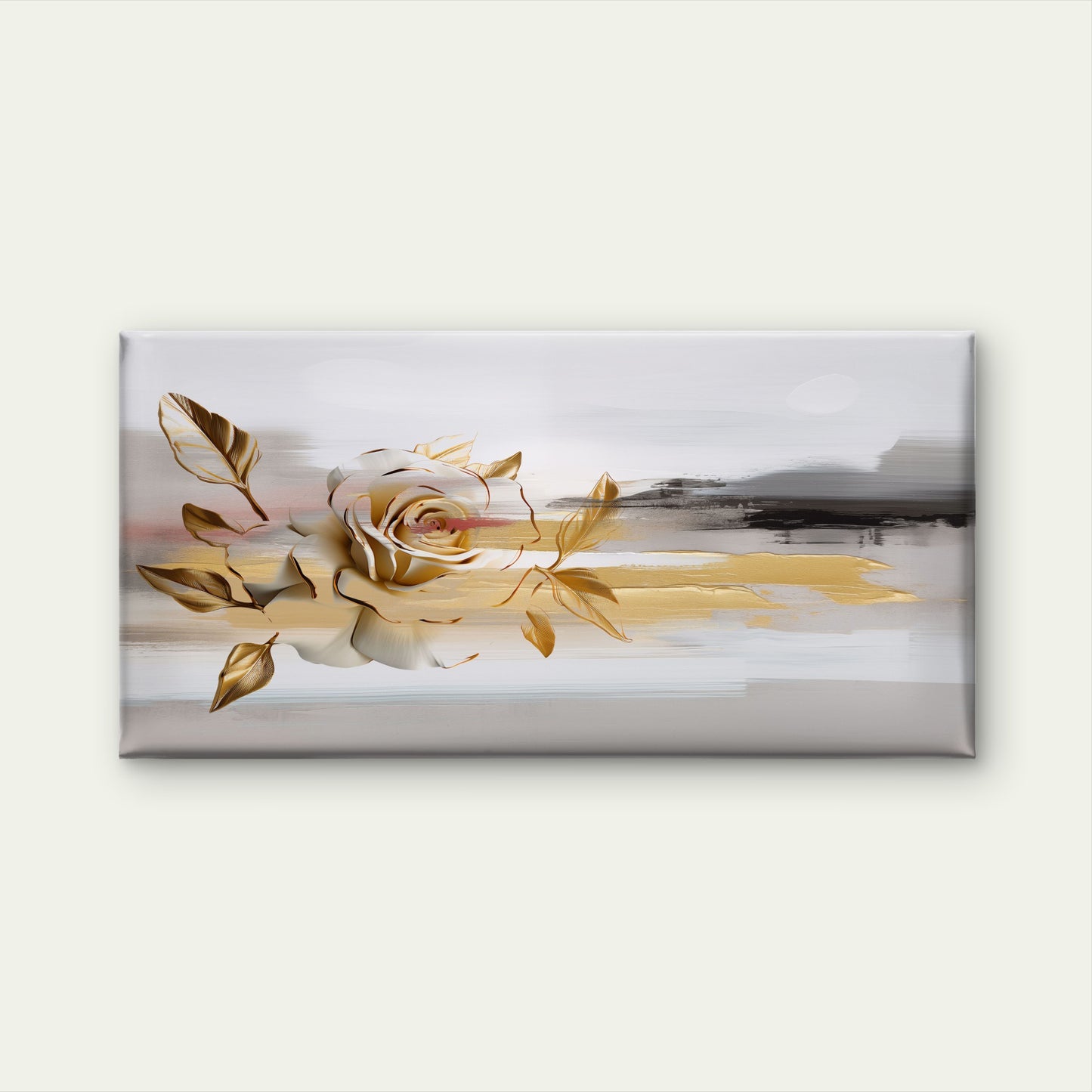 Abstract White Rose Blossom Floral Wall Art Canvas Office Home Framed 120x60cm