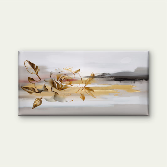 Abstract White Rose Blossom Floral Wall Art Canvas Office Home Framed 120x60cm