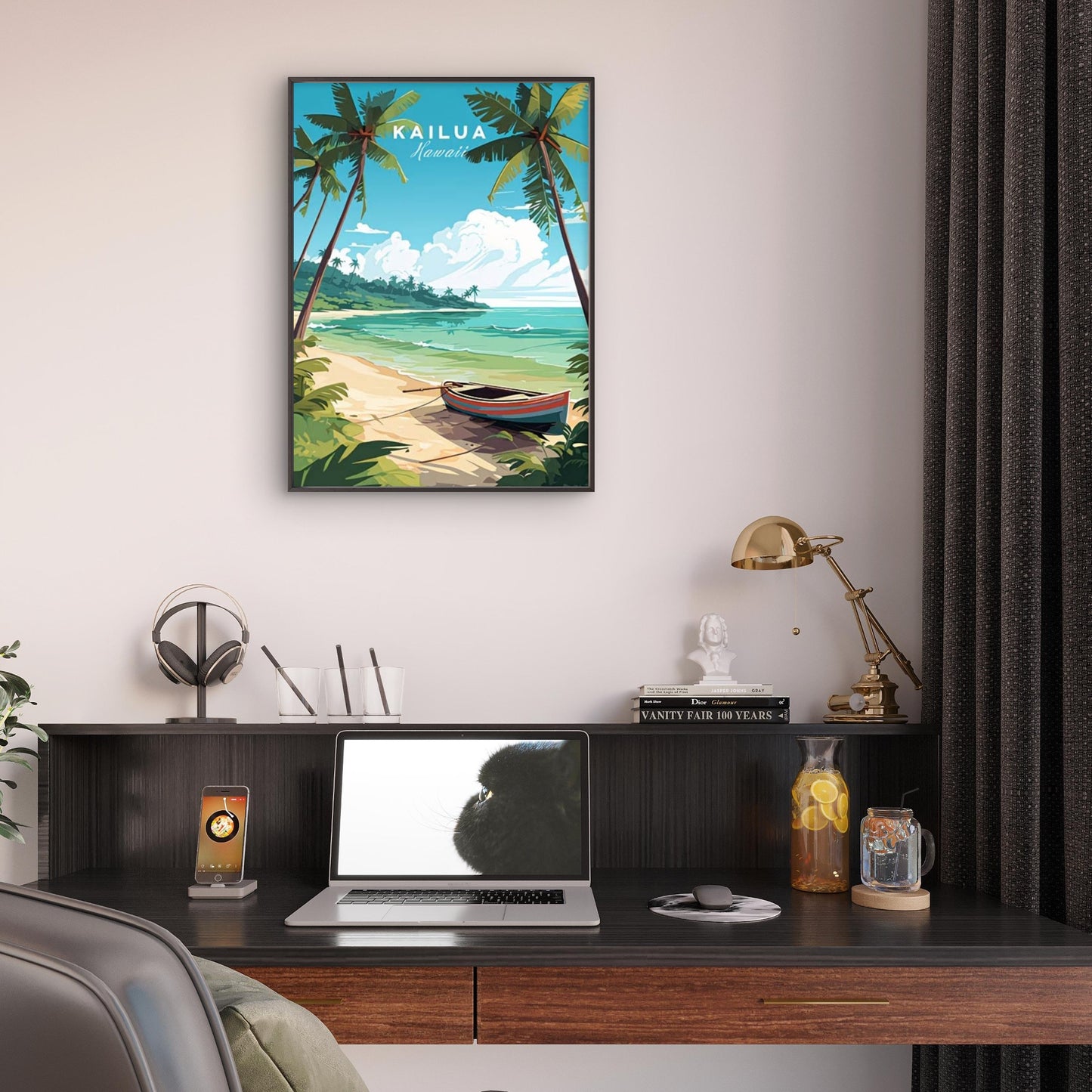 Hawaiian Kalua Landmarks & Culture Travel Poster Print Wall Art