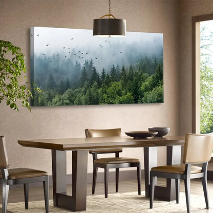 Tropical Virgin Forest Mountain Bird Wall Art canvas office home room framed 120x60cm - Bella Home Decor