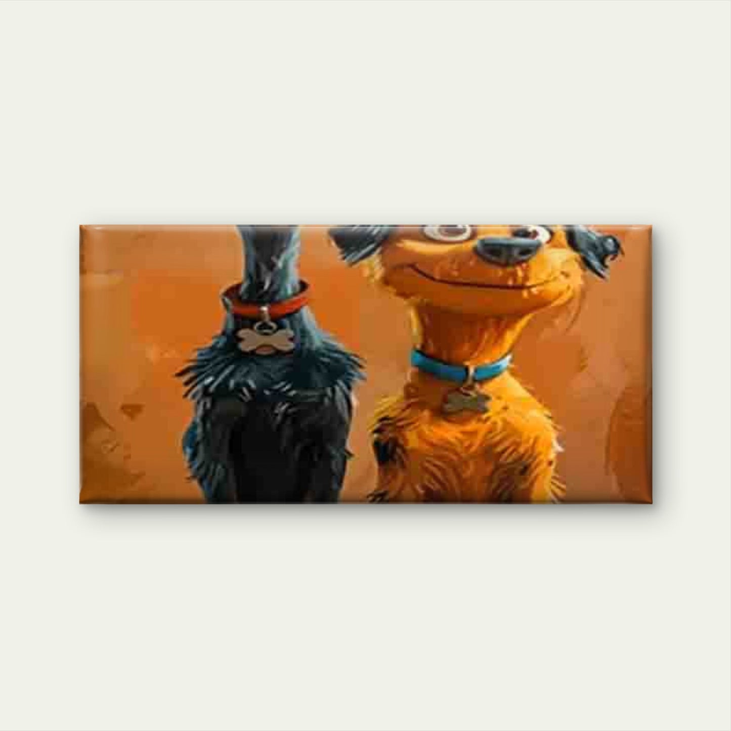 Fun Dog Friend Wall Art Canvas Office Home Room Framed 120x60cm - Bella Home Decor