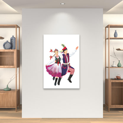 Traditional Polish Folk Costumes 60x90cm Metal Print Ready to Hang